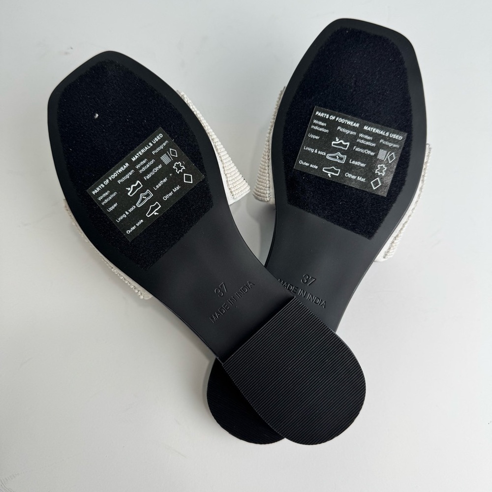 Anthropologie Maeve St. Tropez Beaded Slide Sandals - Picture 8 of 8